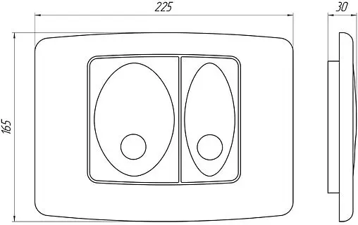 Клавиша смыва для унитаза Ани Пласт WP1110 хром глянцевый