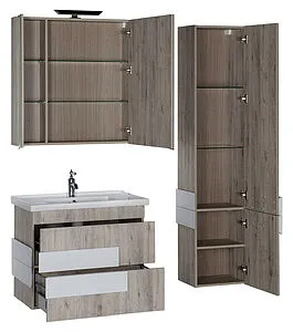 Шкаф-зеркало Aquanet Мадейра 80 R дуб кантри 00183066 Шкаф-зеркало Aquanet Мадейра 80 R дуб кантри 00183066, 5