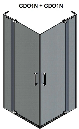 Душевое ограждение 1200x1200мм прозрачное стекло Roltechnik Elegant Neo Line GDO1N+GDO1N/1200*1200 188-1200000-00-02+188-1200000-00-02