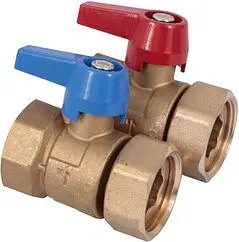 Комплект прямых шаровых кранов с накидной гайкой 1"в x 1"нг Henco UFH-B0606-M Комплект прямых шаровых кранов с накидной гайкой 1"в x 1"нг Henco UFH-B0606-M