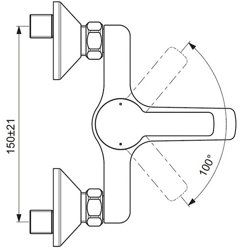 Смеситель для ванны Vidima Uno хром BA238AA
