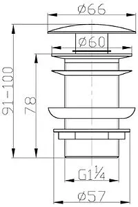 Выпуск автоматический для раковины без перелива BelBagno чёрный матовый BB-SC-NERO Выпуск автоматический для раковины без перелива BelBagno чёрный матовый BB-SC-NERO, 2