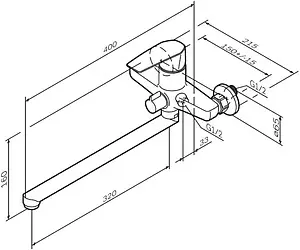 Смеситель для ванны с длинным изливом Am.Pm Gem хром F90A90000 Смеситель для ванны с длинным изливом Am.Pm Gem хром F90A90000, 2