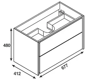 Тумба под умывальник подвесная Roca Ronda 70 белый/антрацит ZRU9302964 Тумба под умывальник подвесная Roca Ronda 70 белый/антрацит ZRU9302964, 2