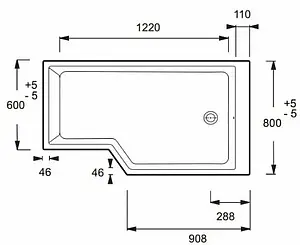 Ванна акриловая Jacob Delafon Bain-Douche NEO 150x80 R белый Ванна акриловая Jacob Delafon Bain-Douche NEO 150x80 R белый, 2