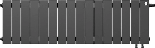 Радиатор биметаллический 16 секций нижнее правое подключение Royal Thermo PianoForte VD 300 Noir Sable RTPNSVDR30016