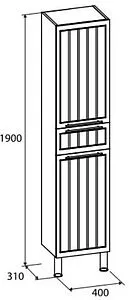 Шкаф-пенал напольный с бельевой корзиной Milardo Magellan белый MAG4000M97 Шкаф-пенал напольный с бельевой корзиной Milardo Magellan белый MAG4000M97, 2