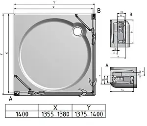 Душевое ограждение 1400x1400мм прозрачное стекло Roltechnik Elegant Line GDOL1+GDOP1/1400*1400 132-140000L-00-02+132-140000P-00-02 Душевое ограждение 1400x1400мм прозрачное стекло Roltechnik Elegant Line GDOL1+GDOP1/1400*1400 132-140000L-00-02+132-140000P-00-02, 2
