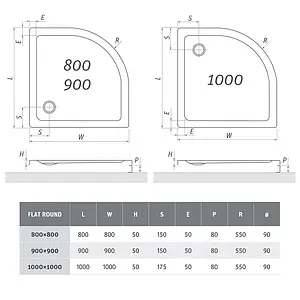 Поддон для душа акриловый низкий 1000x1000мм Roltechnik Flat Round 8000117 Поддон для душа акриловый низкий 1000x1000мм Roltechnik Flat Round 8000117, 5