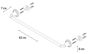 Полотенцедержатель Fixsen Luksor чёрный/золото FX-71601B, 3