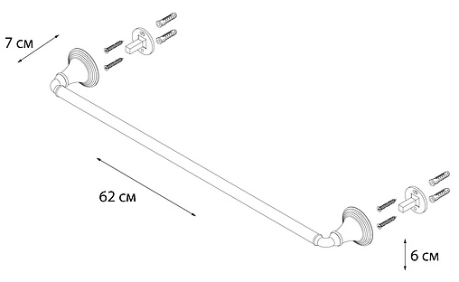 Полотенцедержатель Fixsen Luksor чёрный/золото FX-71601B
