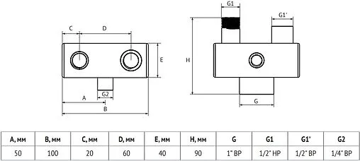 Корпус группы безопасности до 50 кВт 1&quot;в Uni-Fitt 250S4500