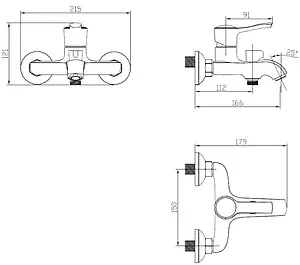 Смеситель для ванны SMARTsant Винтаж бронза/белый SM263503BR Смеситель для ванны SMARTsant Винтаж бронза/белый SM263503BR, 2