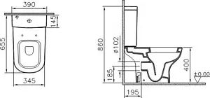 Унитаз-компакт VitrA D-Light белый 9014B003-7207 Унитаз-компакт VitrA D-Light белый 9014B003-7207, 2