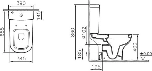 Унитаз-компакт VitrA D-Light белый 9014B003-7207