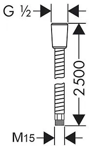 Шланг для лейки кухонного смесителя и смесителя на борт ванны Lemark 250см хром LE8064S, 2