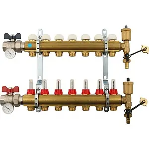 Группа коллекторная с расходомерами 7 отводов 1&quot;в/в x ¾&quot;ек Tiemme 3870004, 1