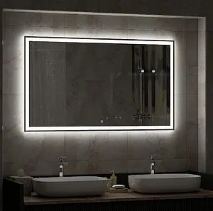 Зеркало с подсветкой Continent Mercury Led 140x70 с музыкальным блоком, с подогревом белый ЗЛП2132 Зеркало с подсветкой Continent Mercury Led 140x70 с музыкальным блоком, с подогревом белый ЗЛП2132, 3