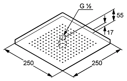 Лейка верхнего душа Kludi A-QA хром 6653105-00
