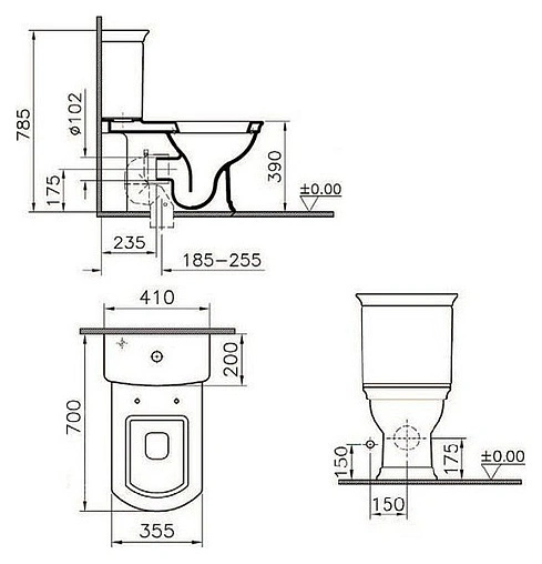 Унитаз-компакт VitrA Serenada белый 9722B003-7204