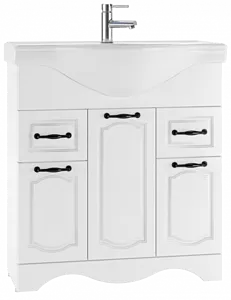 Тумба-умывальник напольная Домино Rich 80 белое дерево DR6003T+4620008198941, 1