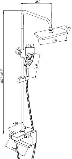 Душевая система со смесителем для ванны Osgard Kalti хром 62050 Душевая система со смесителем для ванны Osgard Kalti хром 62050