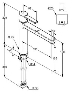 Смеситель для кухни Kludi Zenta белый/хром 389739175, 2