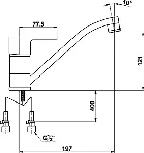 Смеситель для кухни Timo Supra 1413F chrome, 2