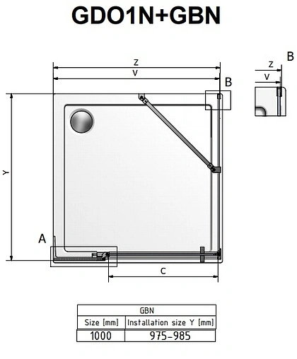 Боковая стенка 1000мм прозрачное стекло Roltechnik Elegant Neo Line GBN/1000 189-1000000-00-02
