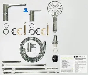 Смеситель на борт ванны на 3 отверстия Gross Aqua Space хром 1209288C Смеситель на борт ванны на 3 отверстия Gross Aqua Space хром 1209288C, 3