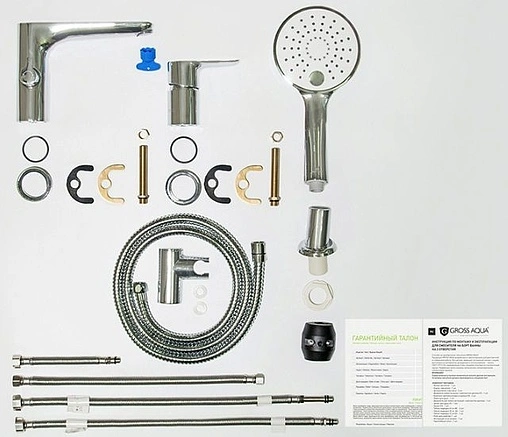 Смеситель на борт ванны на 3 отверстия Gross Aqua Space хром 1209288C