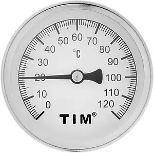 Термометр биметаллический TIM 63мм 120°С гильза 50мм ½&quot; Y-63A-50-120, 1