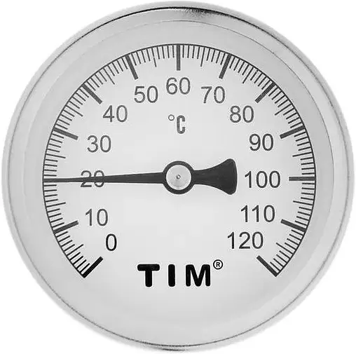 Термометр биметаллический TIM 63мм 120°С гильза 50мм ½&quot; Y-63A-50-120