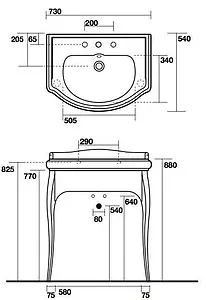 Консоль напольная Kerasan Retro 73 белый/хром 7362K5 Консоль напольная Kerasan Retro 73 белый/хром 7362K5, 2