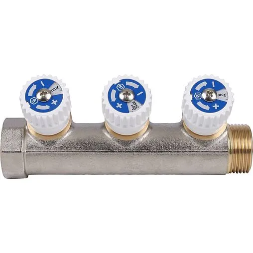 Коллектор регулирующий проходной 3 отвода ¾"в/н x ½"к Stout SMB 6851 341203 Коллектор регулирующий проходной 3 отвода ¾"в/н x ½"к Stout SMB 6851 341203