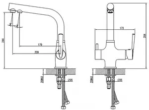 Смеситель для кухни с подключением к фильтру SMARTsant хром SM134038AA, 2