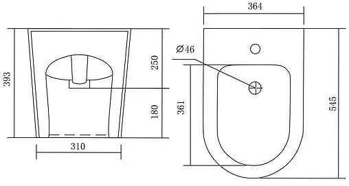 Биде напольное Aquatek Оберон/ Бетта белый AQ1276-00