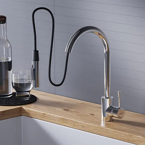 Смеситель для кухни с выдвижным изливом Dorff Logic хром D3007500