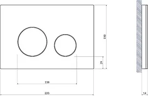 Клавиша смыва для унитаза Cersanit Twins 64116 стекло/белый, кольца/хром глянцевый Клавиша смыва для унитаза Cersanit Twins 64116 стекло/белый, кольца/хром глянцевый, 2