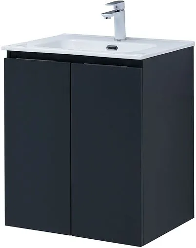 Тумба-умывальник подвесная Aquanet Алвита New 60 антрацит 00277523+00254363