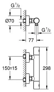 Термостат для душа Grohe Grohtherm 1000 Cosmopolitan хром 34065002, 2