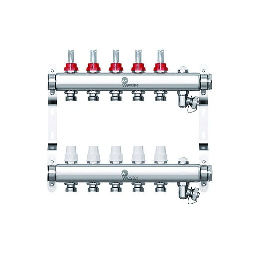 Группа коллекторная с расходомерами 5 отводов 1&quot;в/в x ¾&quot;ек Wester W902.5