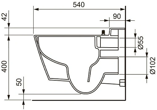 Унитаз подвесной безободковый TECEone белый 9700204