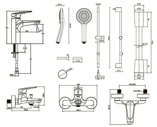 Комплект для ванны 3 в 1 Jacob Delafon Elite хром E32911RU-CP