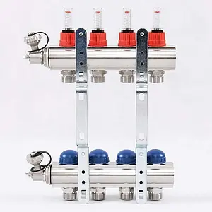 Группа коллекторная с расходомерами 4 отвода 1&quot;в/в x ¾&quot;ек Uni-fitt 440E4304, 5