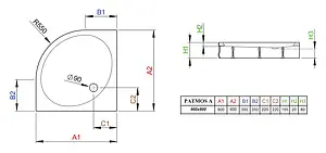 Поддон для душа Radaway Patmos A900 4S99155-03 Поддон для душа Radaway Patmos A900 4S99155-03, 3