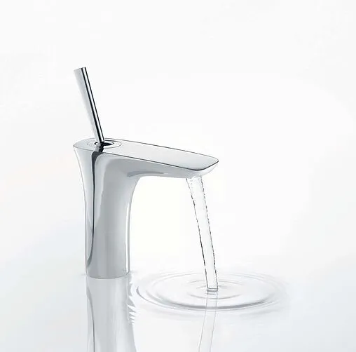 Смеситель для раковины Hansgrohe PuraVida 100 белый/хром 15075400 Смеситель для раковины Hansgrohe PuraVida 100 белый/хром 15075400