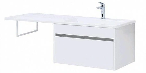 Тумба-умывальник подвесная над стиральной машиной Aquanet Токио 130 R белый 00236916+00235502