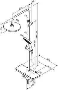Душевая система со смесителем для душа Damixa Apollo хром 947730000, 2