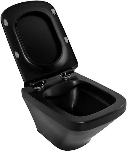 Комплект 5 в 1 BelBagno Sela BB3201CHR-MB/BB3201SC-MB/BB002-80/BB007-PR-NERO.M с кнопкой черный матовый
